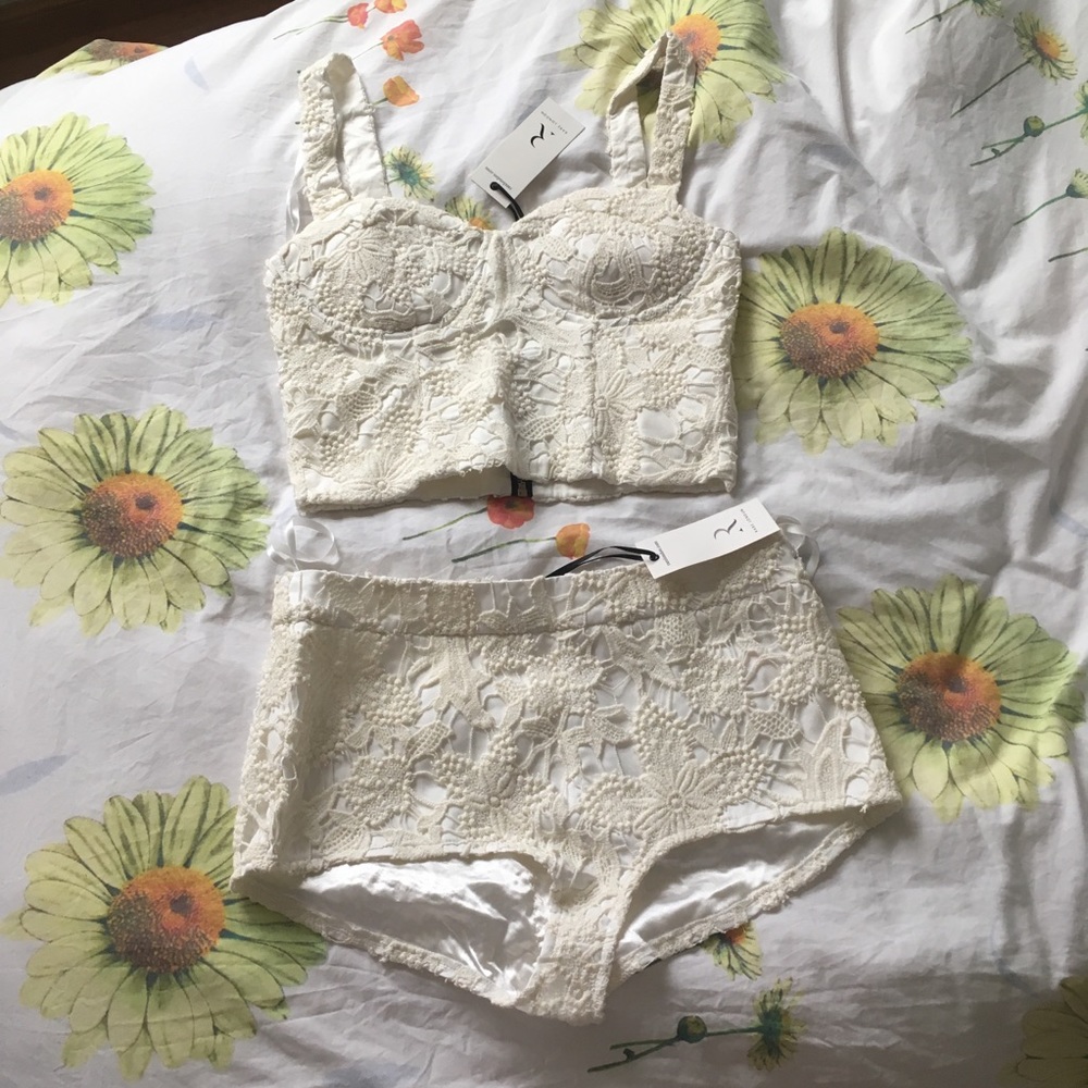 Rare London White Lace Co-Ord